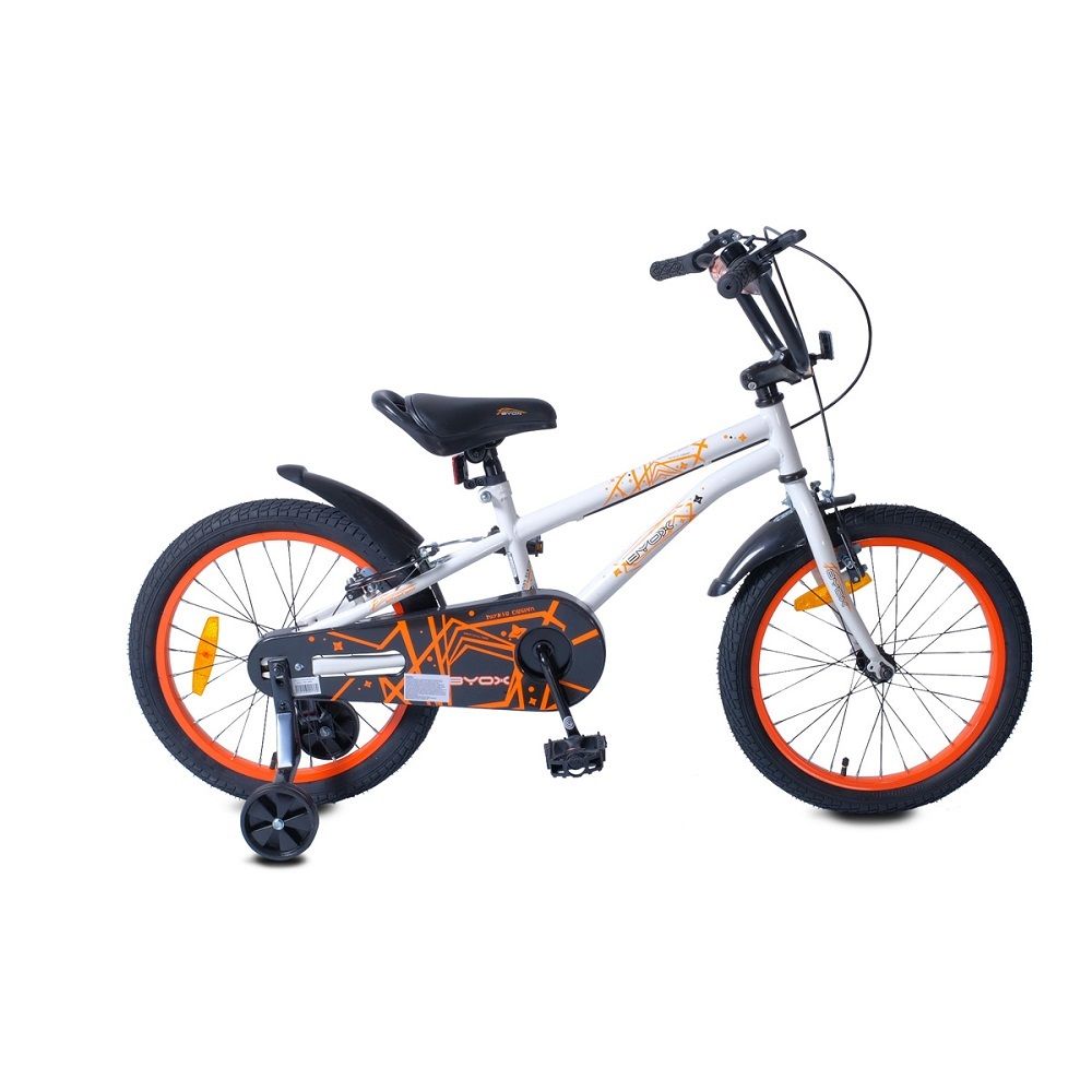 Bicicleta unisex 18 inch Byox Pixy alb cu roti ajutatoare Byox imagine 2022