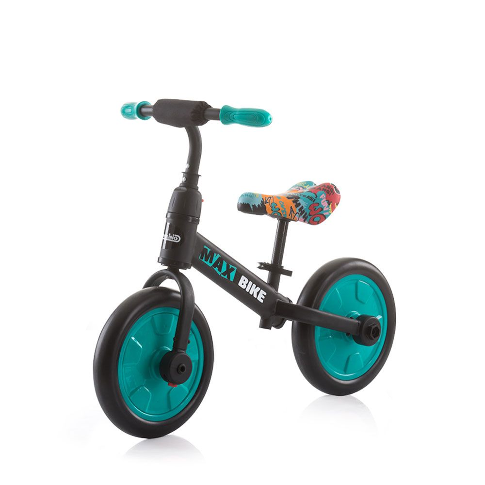 Bicicleta fara pedale pentru baieti 10 inch Chipolino Max-Bike turcoaz Chipolino