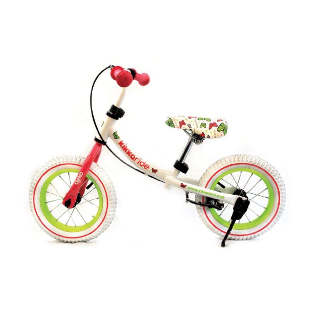 Bicicleta fara pedale pentru fete 12 inch Kikka Boo Gecko Butterflies alb Alb