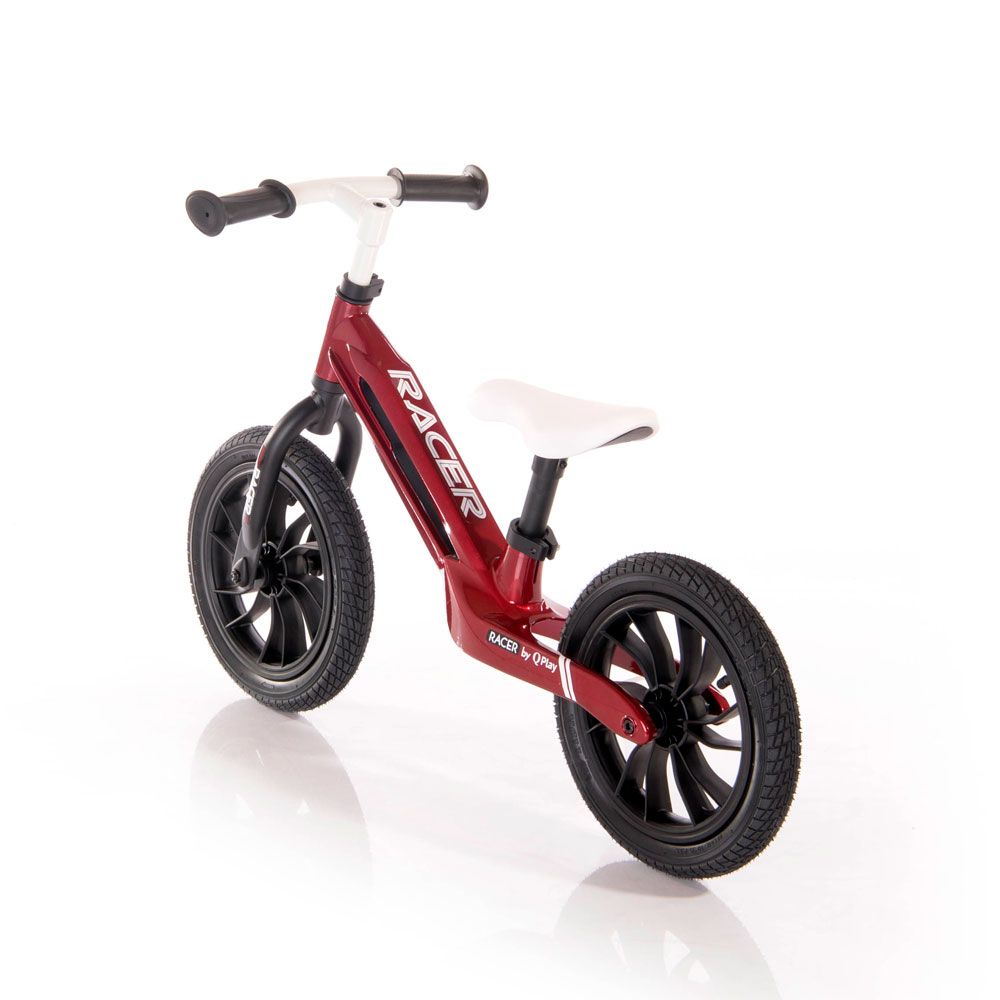 Bicicleta fara pedale unisex 12 inch Lorelli Q Play Racer rosu si alb