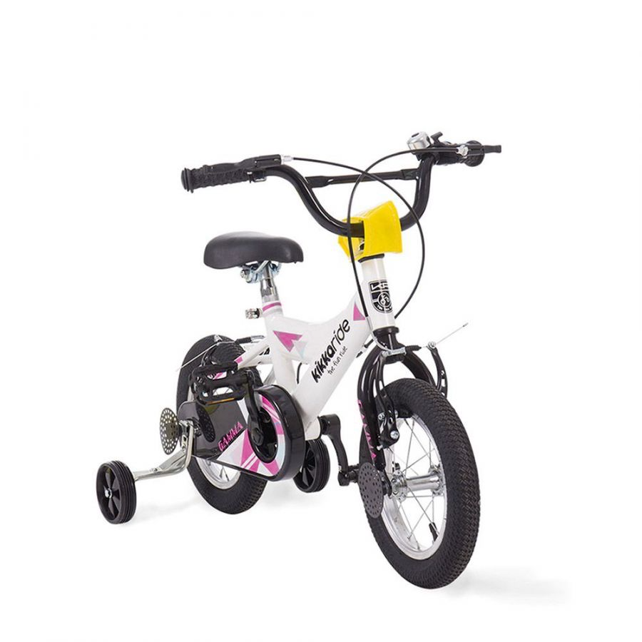 Bicicleta pentru fete 12 inch Kikka Boo Gamma roz cu roti ajutatoare hippoland.ro