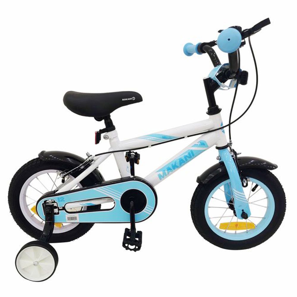 Bicicleta pentru baieti 14 inch Kikka Makani Windy Alb cu roti ajutatoare