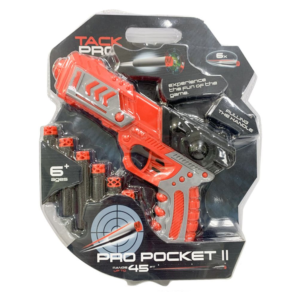 Blaster Red Guns Pro Pocket II cu 6 proiectile moi