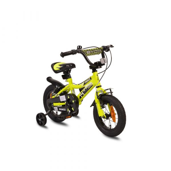 Bicicleta pentru baieti 12 inch Byox Prince verde cu roti ajutatoare