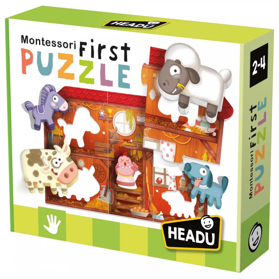 Joc educativ Headu Montessori Primul meu puzzle Ferma educativ