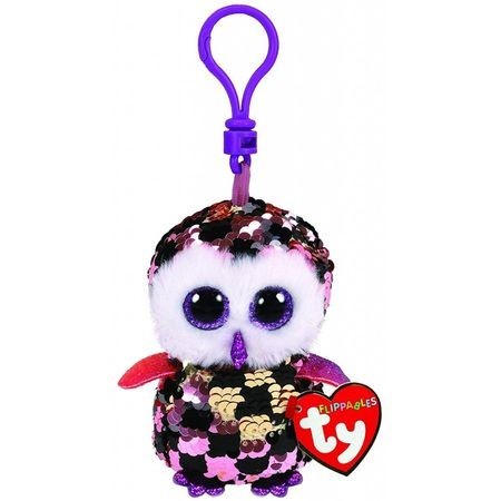 Jucarie TY Beanie Boos Flippables Checks sequin black/pink/gold owl imagine hippoland.ro