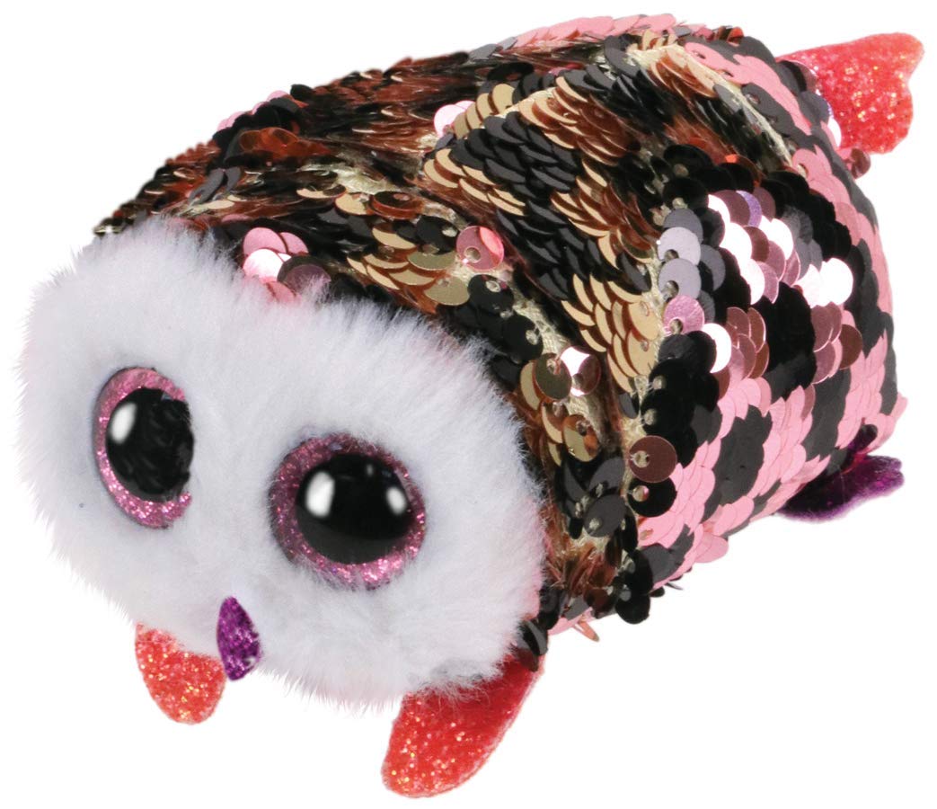 Jucarie TY Teeny Tys Flippables Checks sequin pink black owl imagine hippoland.ro