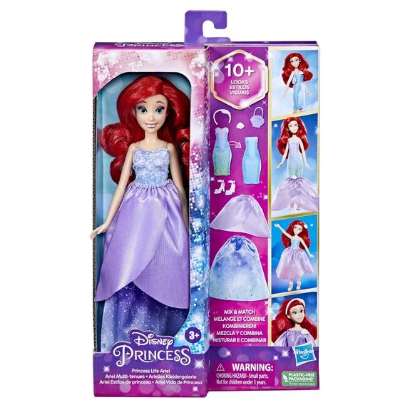 Papusa Printesa Ariel cu 10 combinatii de imbracaminte Hasbro imagine noua responsabilitatesociala.ro
