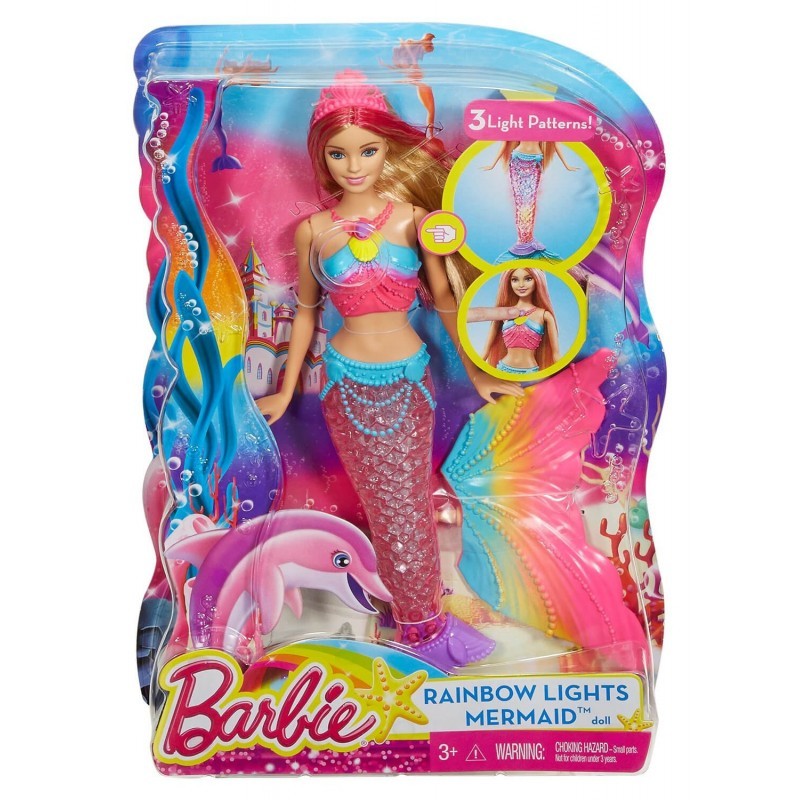 Papusa Sirena Barbie Curcubeu imagine hippoland.ro