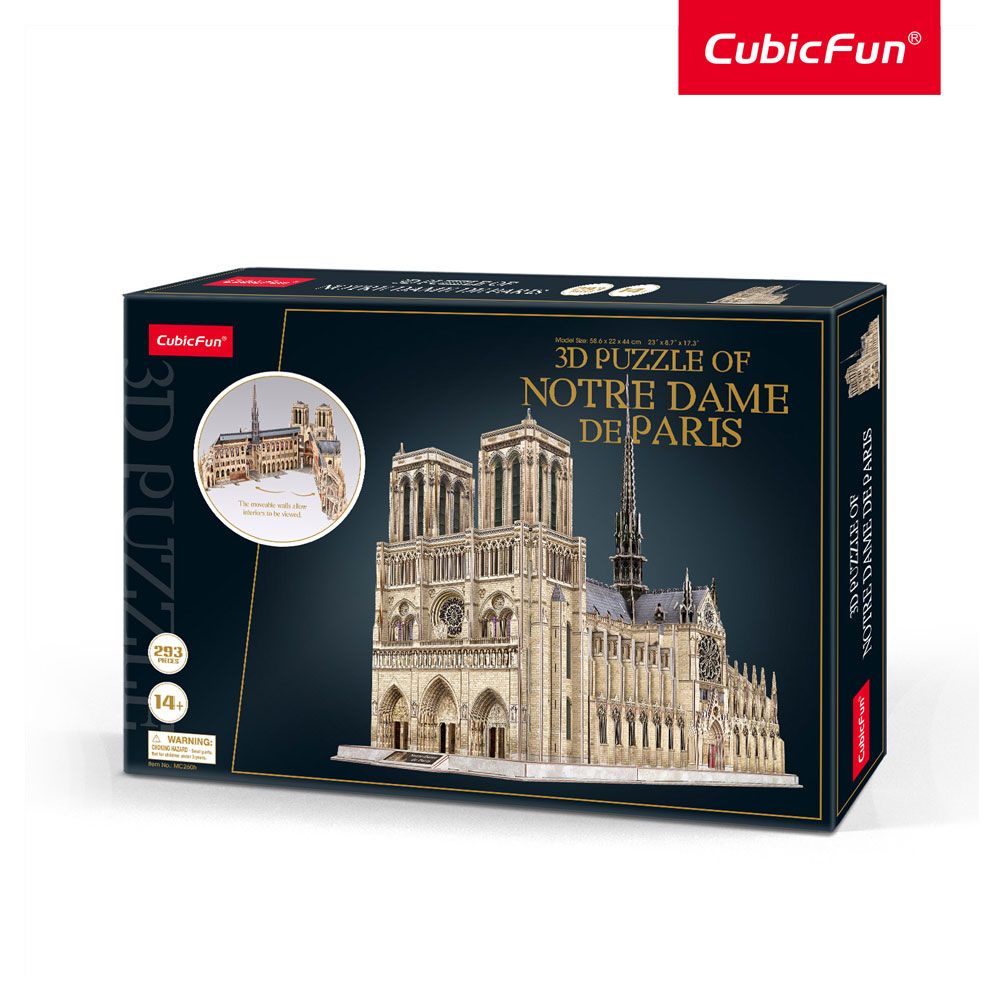 Puzzle 3d Cubic Fun 293 piese catedrala Notre Dame din Paris Cubic Fun
