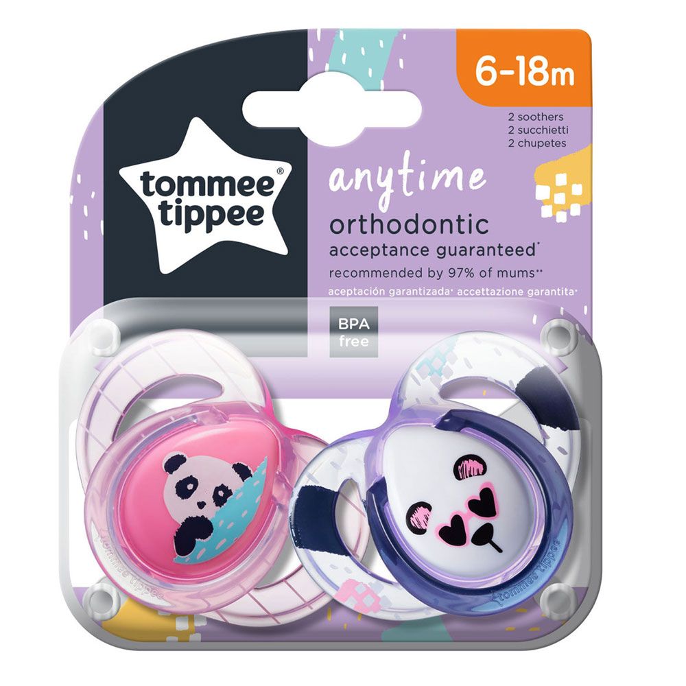 Set 2 suzete ortodontice Tommee Tippee Anytime 6-18 luni 6-18