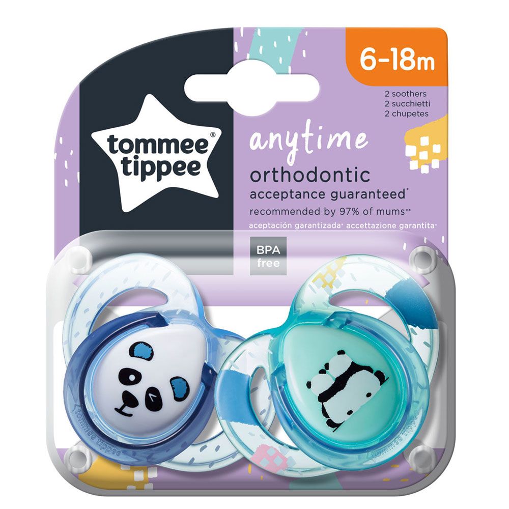 Set 2 suzete ortodontice Tommee Tippee Anytime Verzi 6-18 luni 6-18