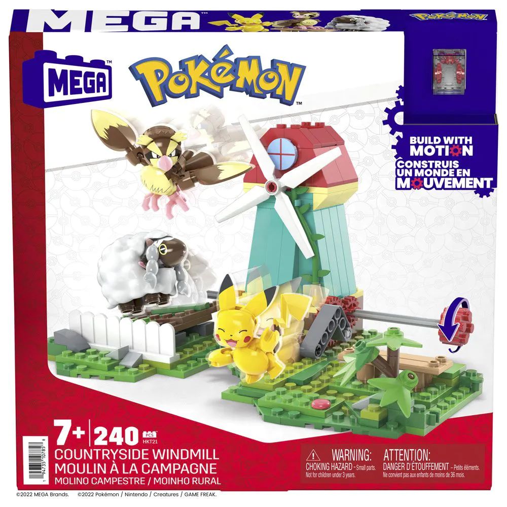 Set de constructie Mega Bloks Pokemon Countryside Windmill 240 piese