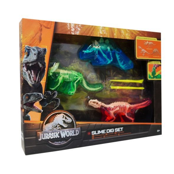Set de joaca cu 3 Schelete Dinozaur cu Slime Jurassic World