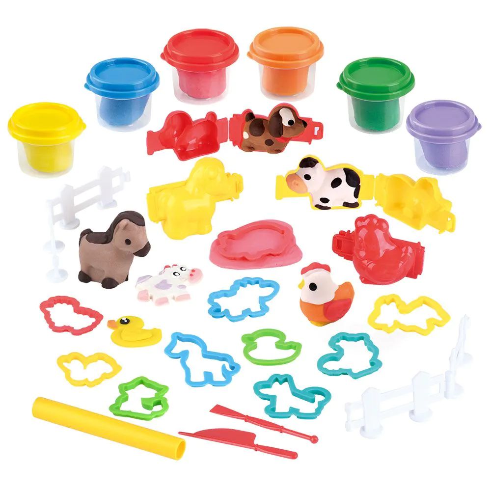Set plastilina cu accesorii Play Go Animale de ferma