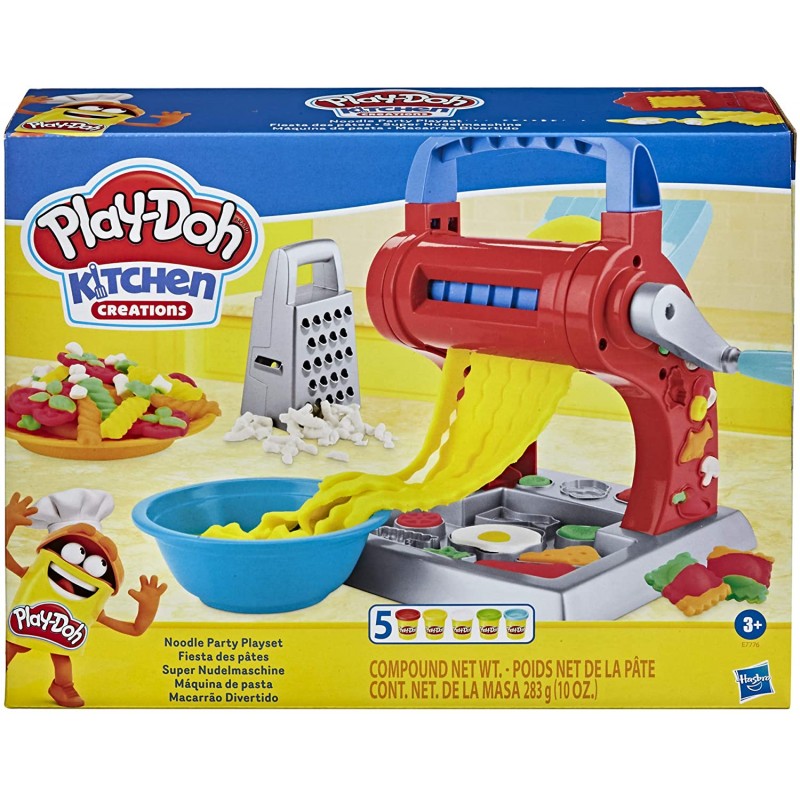 Set plastilina masina de taitei Hasbro Play Doh Kitchen Creations Noodle Party Hasbro imagine noua responsabilitatesociala.ro