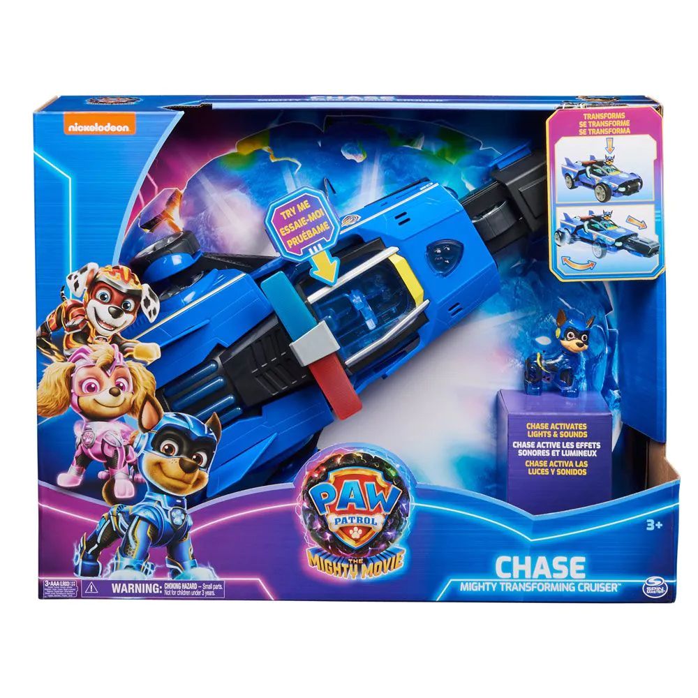 Vehicul Transformabil cu figurina Deluxe Chase Paw Patrol Mighty Movie